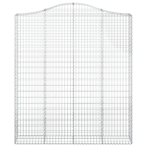 Gabioner bågformade 2 st 200x30x220/240 cm galvaniserat järn