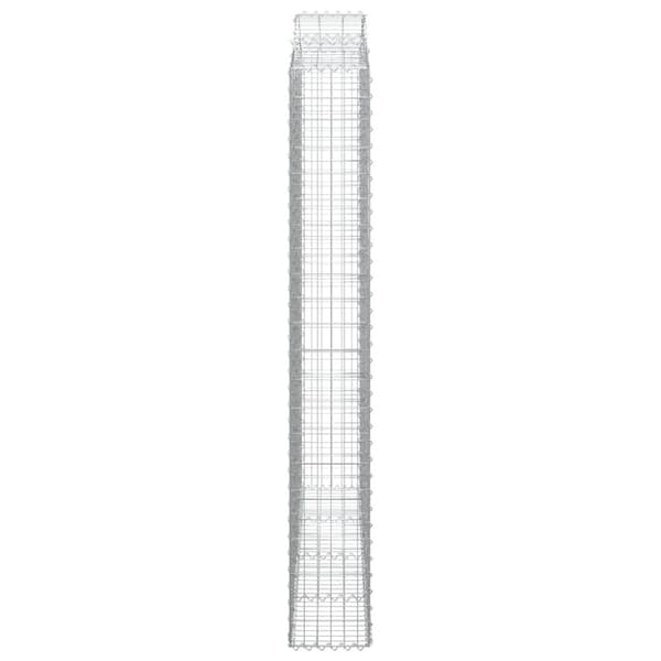 Gabioner bågformade 2 st 200x30x220/240 cm galvaniserat järn