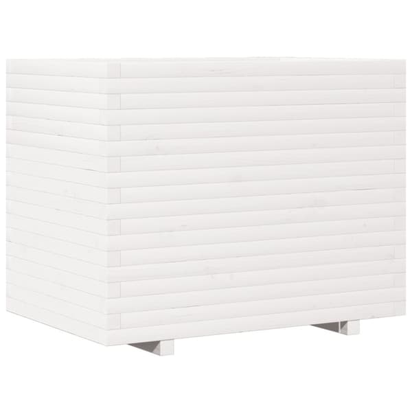 Odlingslåda vit 90x60x72,5 cm massiv furu
