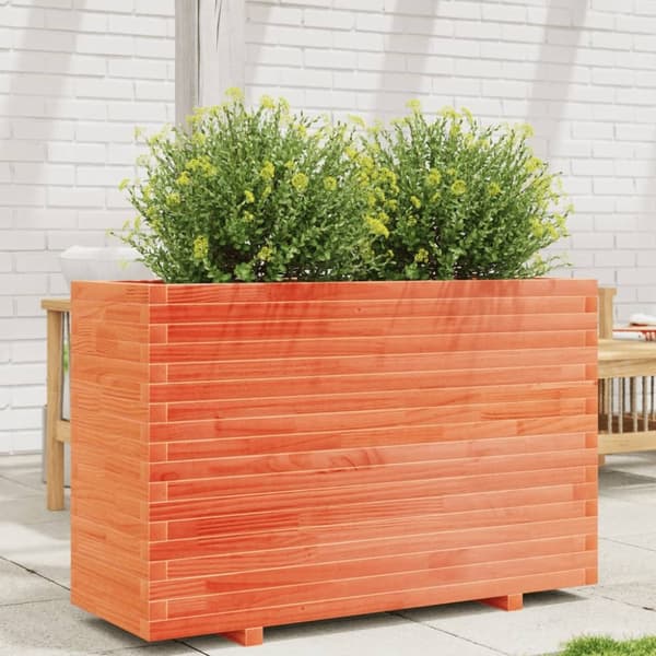Odlingslåda vaxbrun 110x40x72,5 cm massiv furu