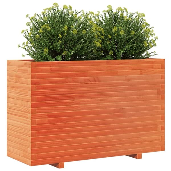 Odlingslåda vaxbrun 110x40x72,5 cm massiv furu