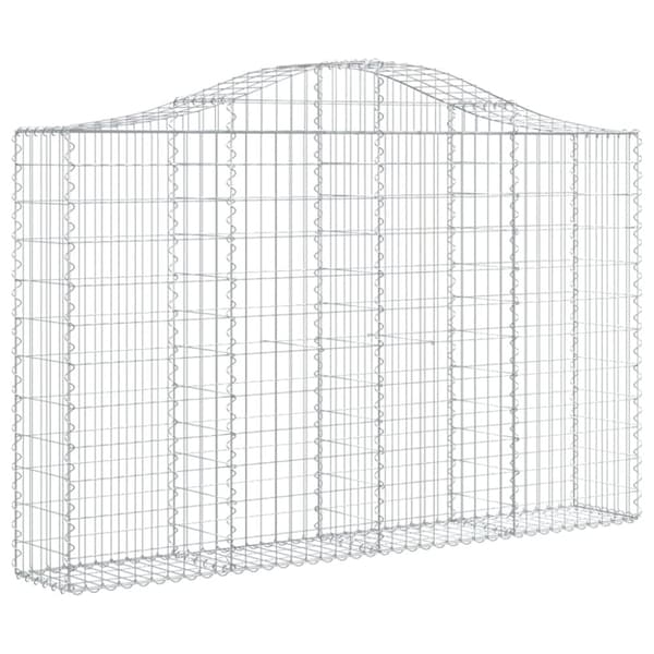 Gabioner bågformade 3 st 200x30x120/140 cm galvaniserat järn