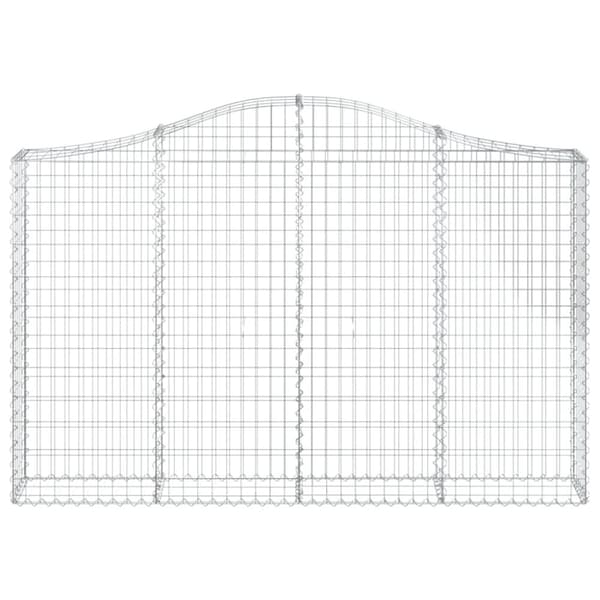 Gabioner bågformade 3 st 200x30x120/140 cm galvaniserat järn