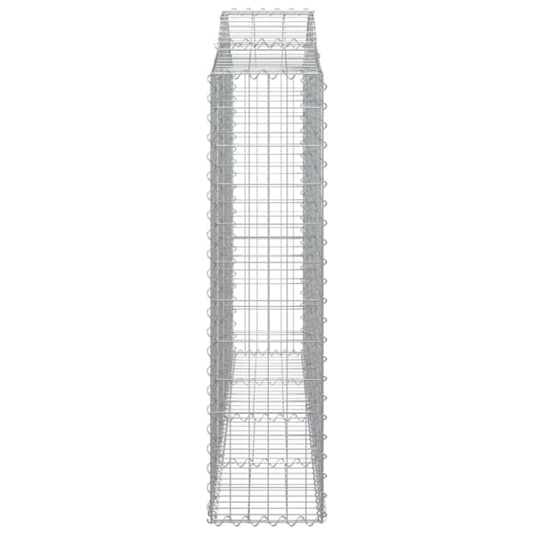 Gabioner bågformade 3 st 200x30x120/140 cm galvaniserat järn
