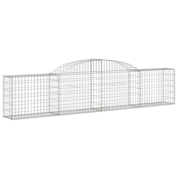 Gabioner bågformade 3 st 300x30x60/80 cm galvaniserat järn