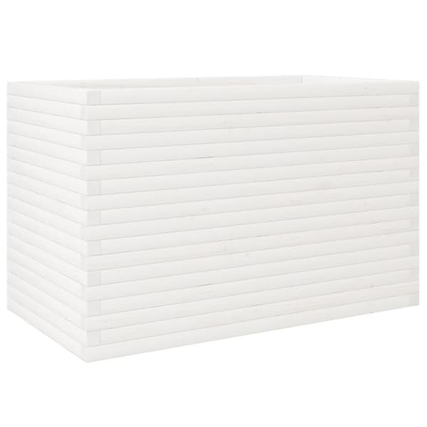 Odlingslåda vit 110x60x68,5 cm massiv furu