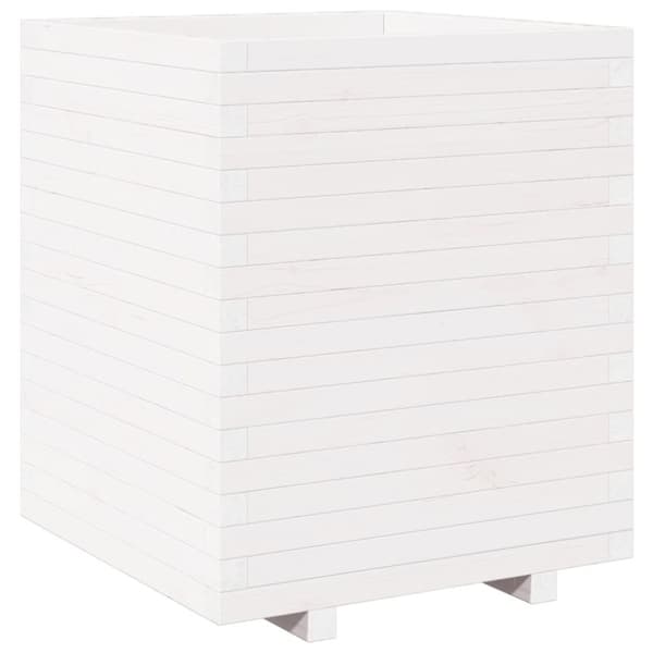Odlingslåda vit 60x60x72,5 cm massiv furu