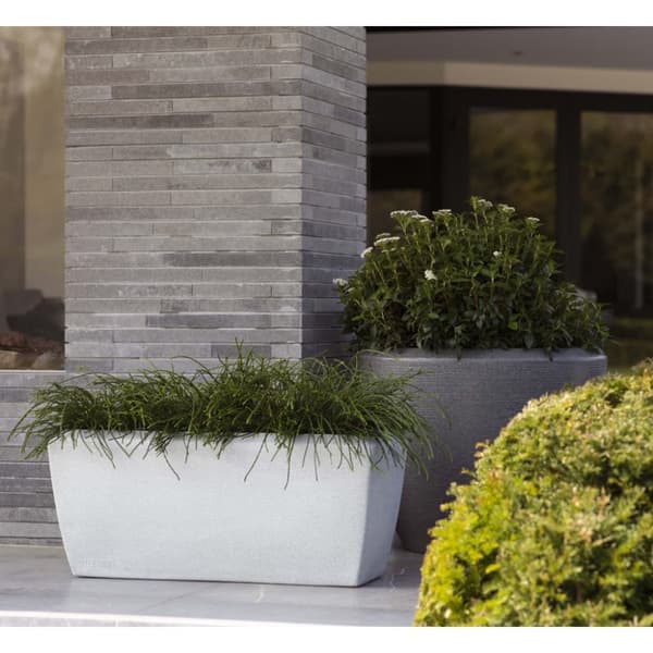 Blomkruka Arc Granite rektangulär 90x35x40 cm elfenben