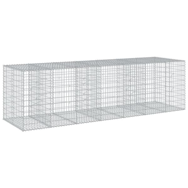 Gabionkorg med skydd 350x100x100 cm galvaniserat järn