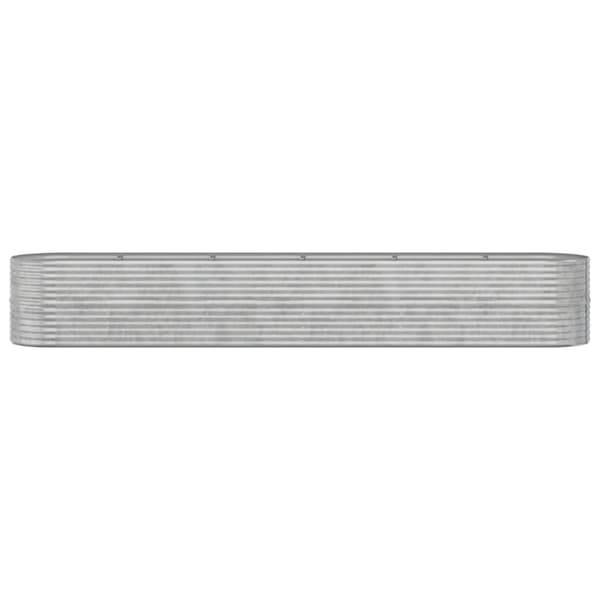 Odlingslåda pulverlackerat stål 440x80x68 cm silver