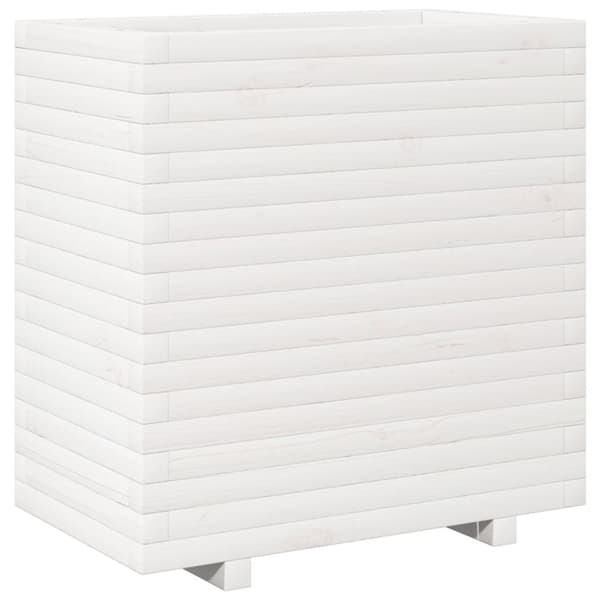 Odlingslåda vit 70x40x72,5 cm massiv furu