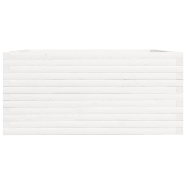 Odlingslåda vit 100x100x49,5 cm massiv furu
