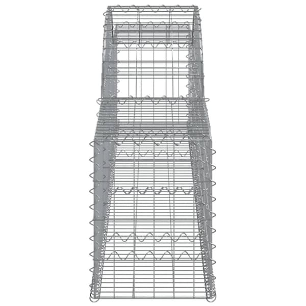 Gabioner bågformade 4 st 300x30x40/60 cm galvaniserat järn