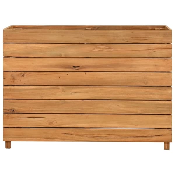 Blomlåda upphöjd 100x40x72 cm återvunnet teakträ och stål