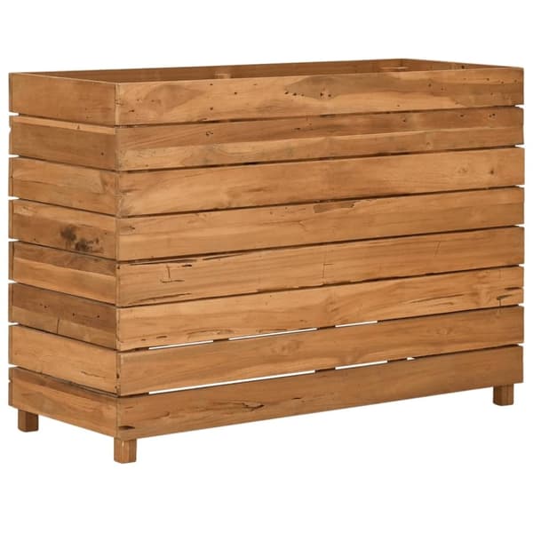 Blomlåda upphöjd 100x40x72 cm återvunnet teakträ och stål