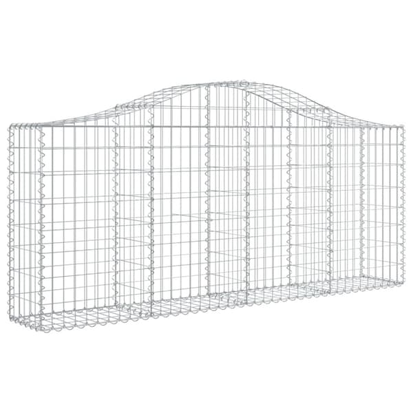 Gabioner bågformade 4 st 200x30x80/100 cm galvaniserat järn