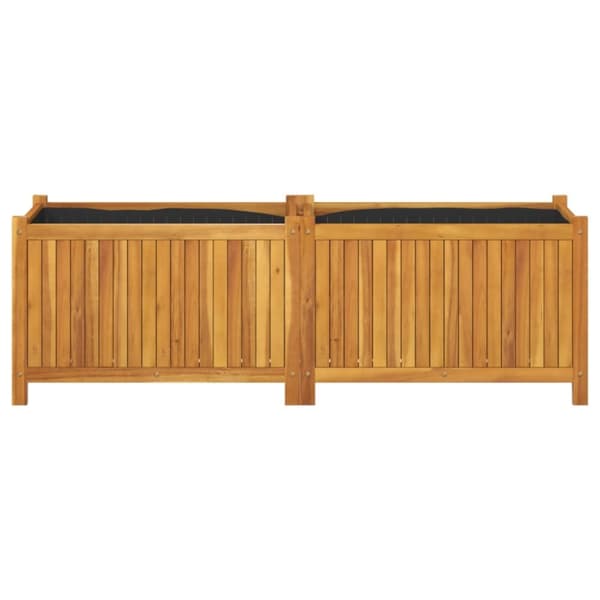 Odlingslåda med foder 153x38,5x50 cm massivt akaciaträ