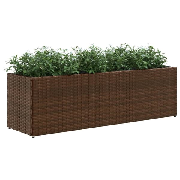 Odlingslådor med 3 krukor 2 st brun 105x30x32 cm konstrotting