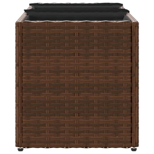 Odlingslådor med 3 krukor 2 st brun 105x30x32 cm konstrotting