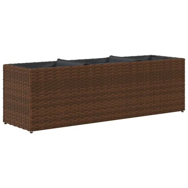 Odlingslådor med 3 krukor 2 st brun 105x30x32 cm konstrotting