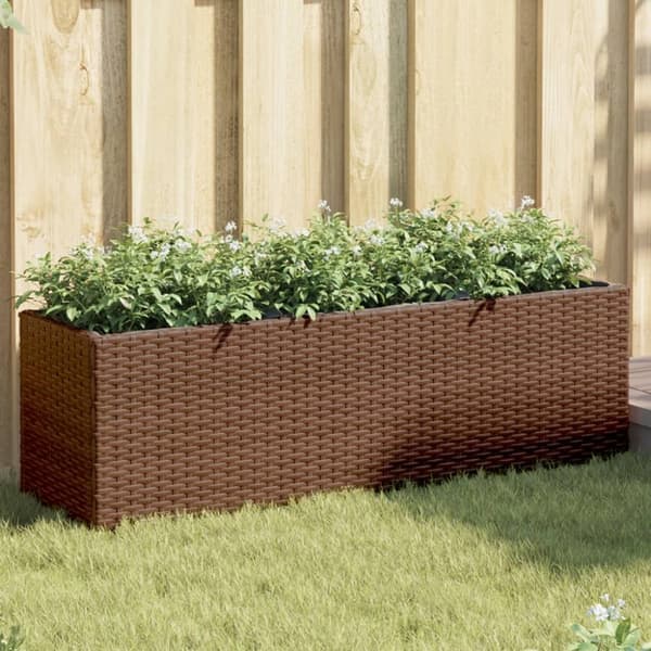 Odlingslådor med 3 krukor 2 st brun 105x30x32 cm konstrotting