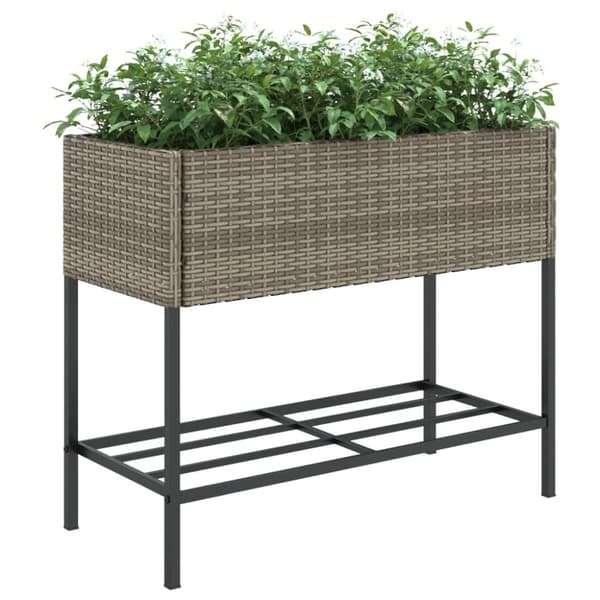 Odlingslådor med hylla 2 st grå 90x40x75 cm konstrotting