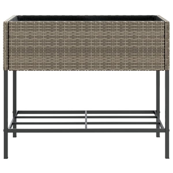 Odlingslådor med hylla 2 st grå 90x40x75 cm konstrotting