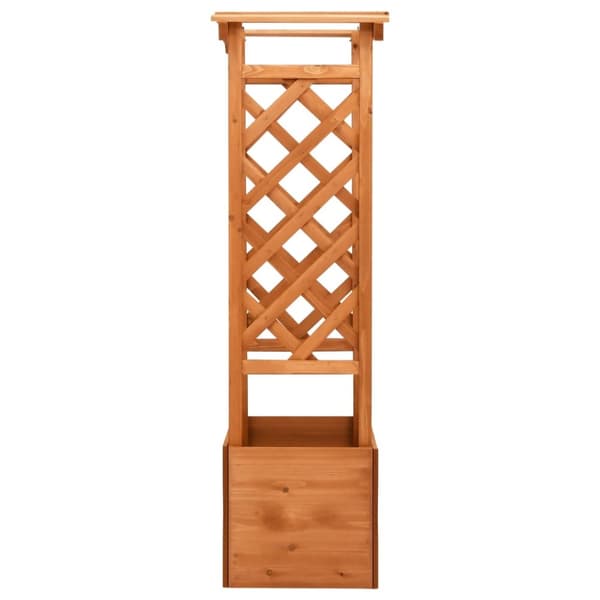 Odlingslåda med spaljébåge 49x39x130 cm granträ
