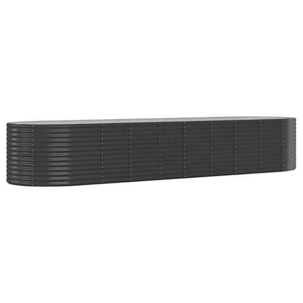 Odlingslåda pulverlackerat stål 396x100x68 cm antracit