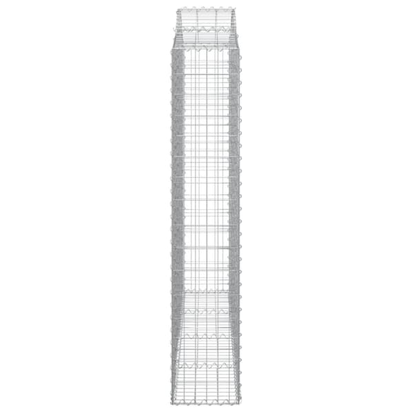 Gabion bågformad 2 st 200x30x160/180 cm galvaniserat järn