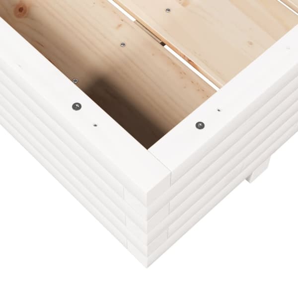 Odlingslåda vit 90x60x26,5 cm massiv furu
