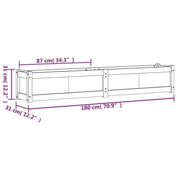 Odlingslåda 180x31x31 cm massivt douglasträ