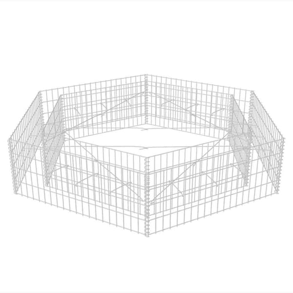 Hexagonal planteringsgabion upphöjd 200x173x40 cm