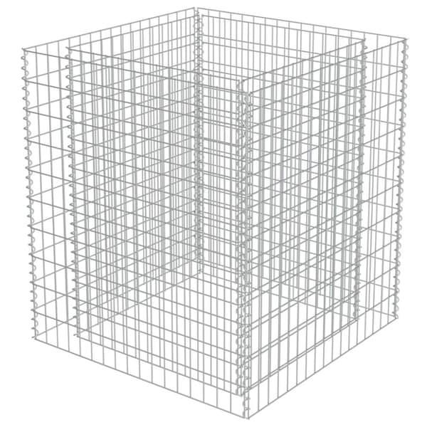 Planteringsgabion upphöjd galvaniserat stål 90x90x100 cm
