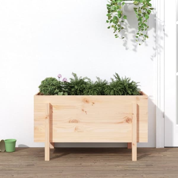 Odlingslåda på ben 101x50x57 cm massiv furu
