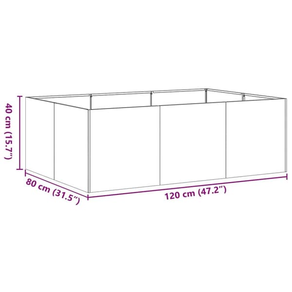 Planteringskärl rostig 120x80x40 cm väderbeständigt stål