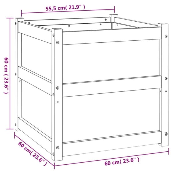 Odlingslåda 60x60x60 cm massiv douglasträ