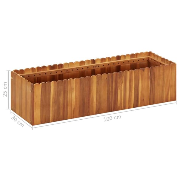 Odlingslåda upphöjd 100x30x25 cm massivt akaciaträ