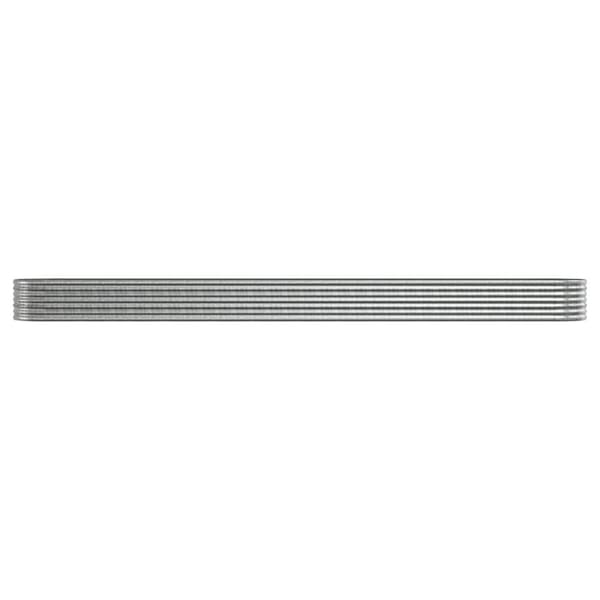 Odlingslåda pulverlackerat stål 512x80x36 cm silver