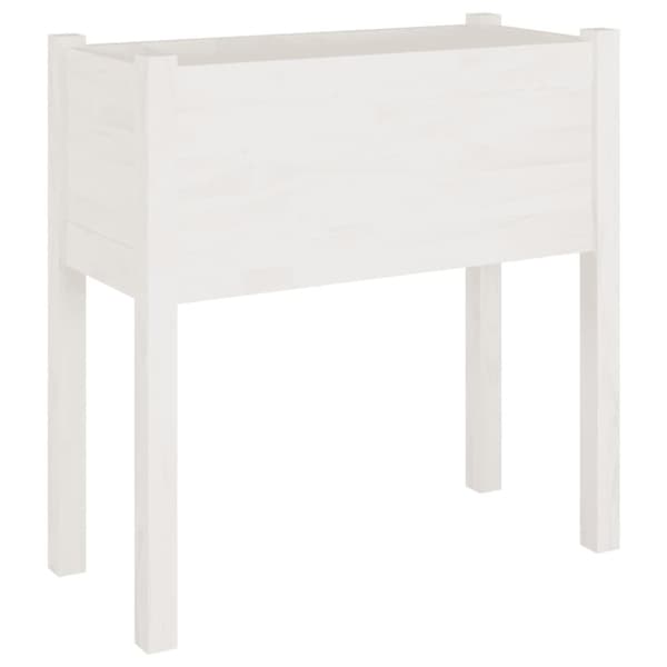 Odlingslådor 2 st vit 70x31x70 cm massiv furu