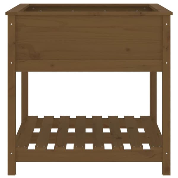 Odlingslåda med hylla honungsbrun 82,5x82,5x81 cm massiv furu