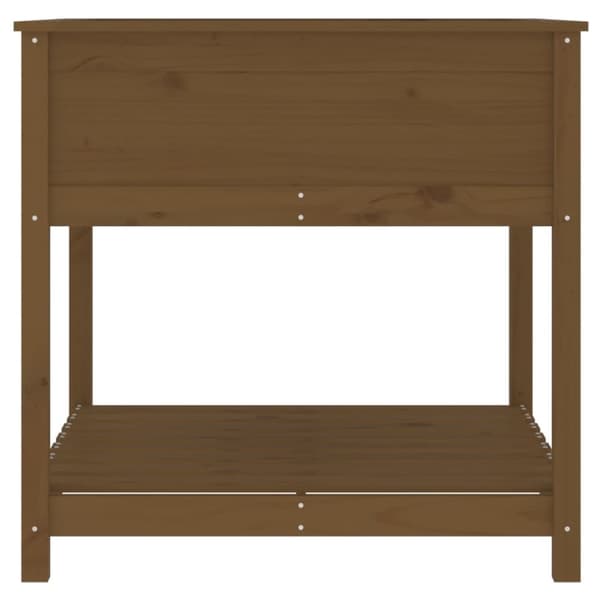 Odlingslåda med hylla honungsbrun 82,5x82,5x81 cm massiv furu