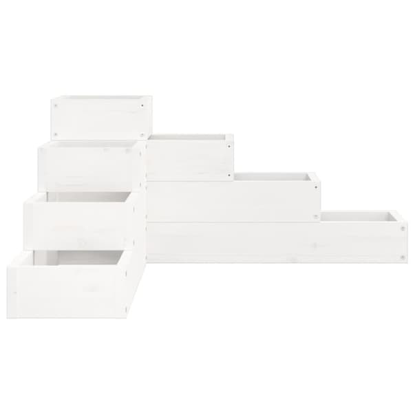 Odlingslåda 4 nivåer 80,5x79x36 cm vit massiv furu