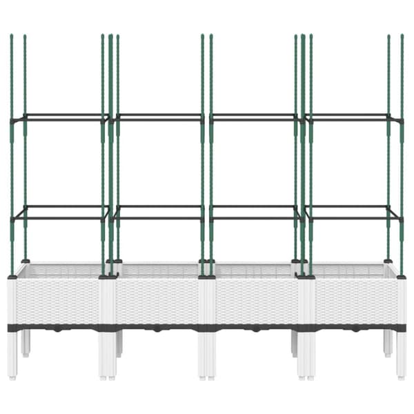 Odlingslåda med spaljé vit 160x40x142,5 cm PP
