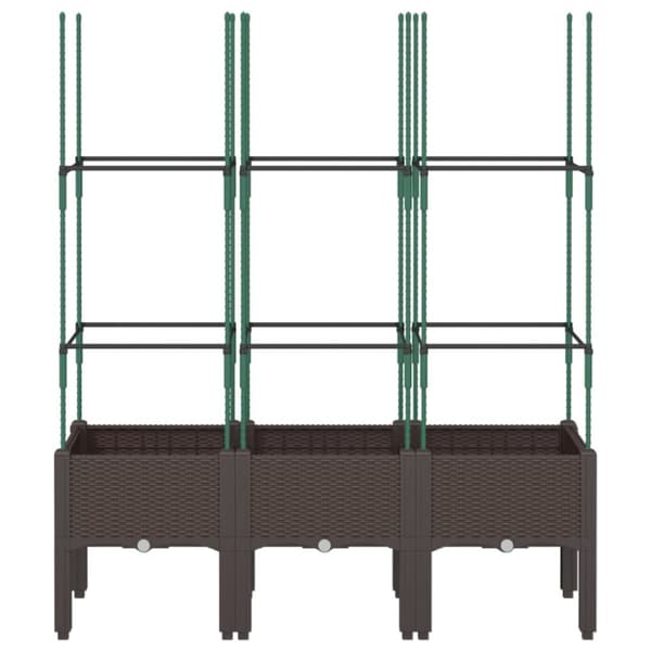 Odlingslåda med spaljé brun 120x40x142,5 cm PP