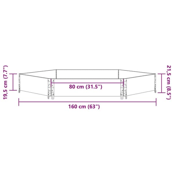 Pallkrage sexhörning brun 160x160 cm massiv furu