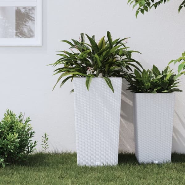 Blomkruka med avtagbar insida vit 21/49 L PP-rotting
