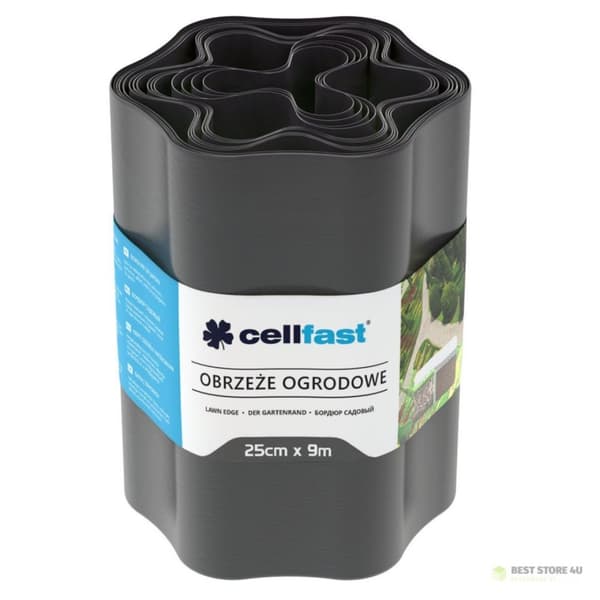 Puutarhan reunus 25cm x 9m Cellfast grafiitti