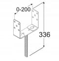 Miniatyrbillede 2 af 2: Stolpefod skruet fast til beton 0-200x336 mm