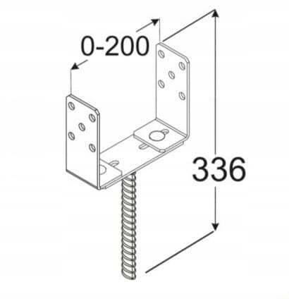 Stolpefod skruet fast til beton 0-200x336 mm